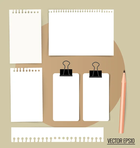 White note papers — Stock Vector