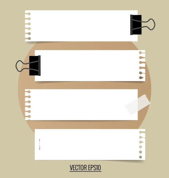 White note papers — Stock Vector