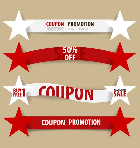 Coupons de vente, bons — Image vectorielle