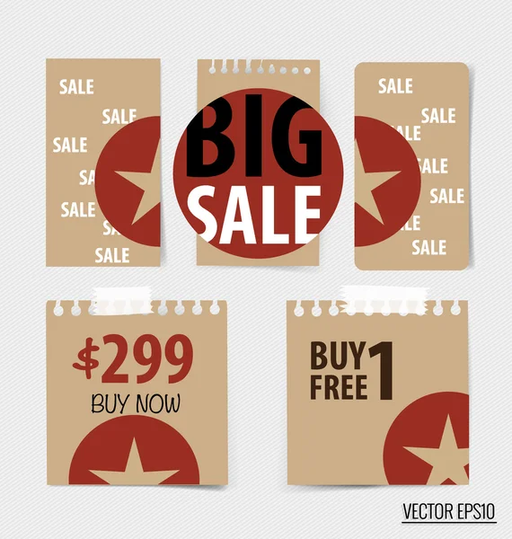 Verkoop Coupons, vouchers — Stockvector