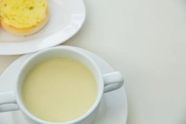 Cream soup on a table — Stock Photo, Image