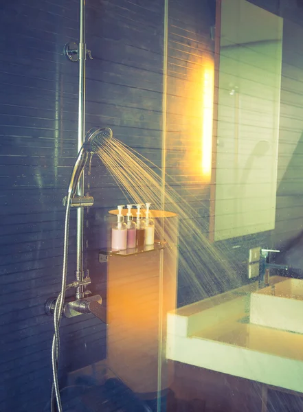 Shower with running water — Stock Photo, Image