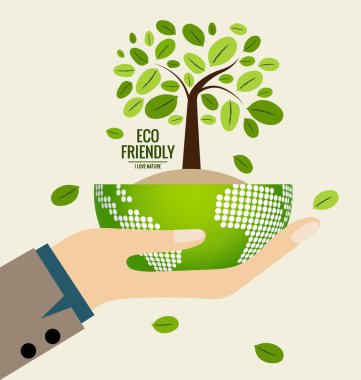 toprak ve ağaç tutan el