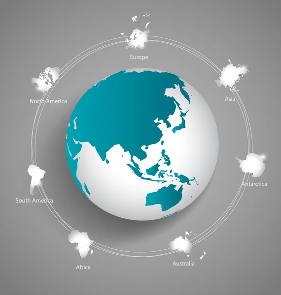 Globe i Mapa świata — Wektor stockowy