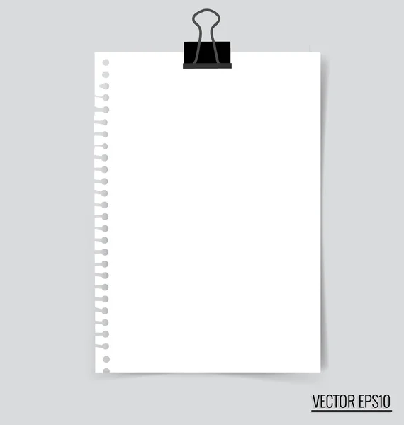 Papel branco em branco — Vetor de Stock