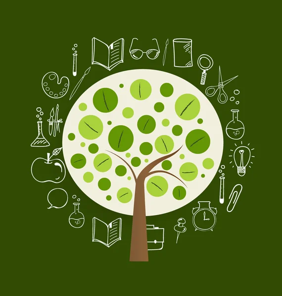 Árbol con iconos de aplicación — Vector de stock