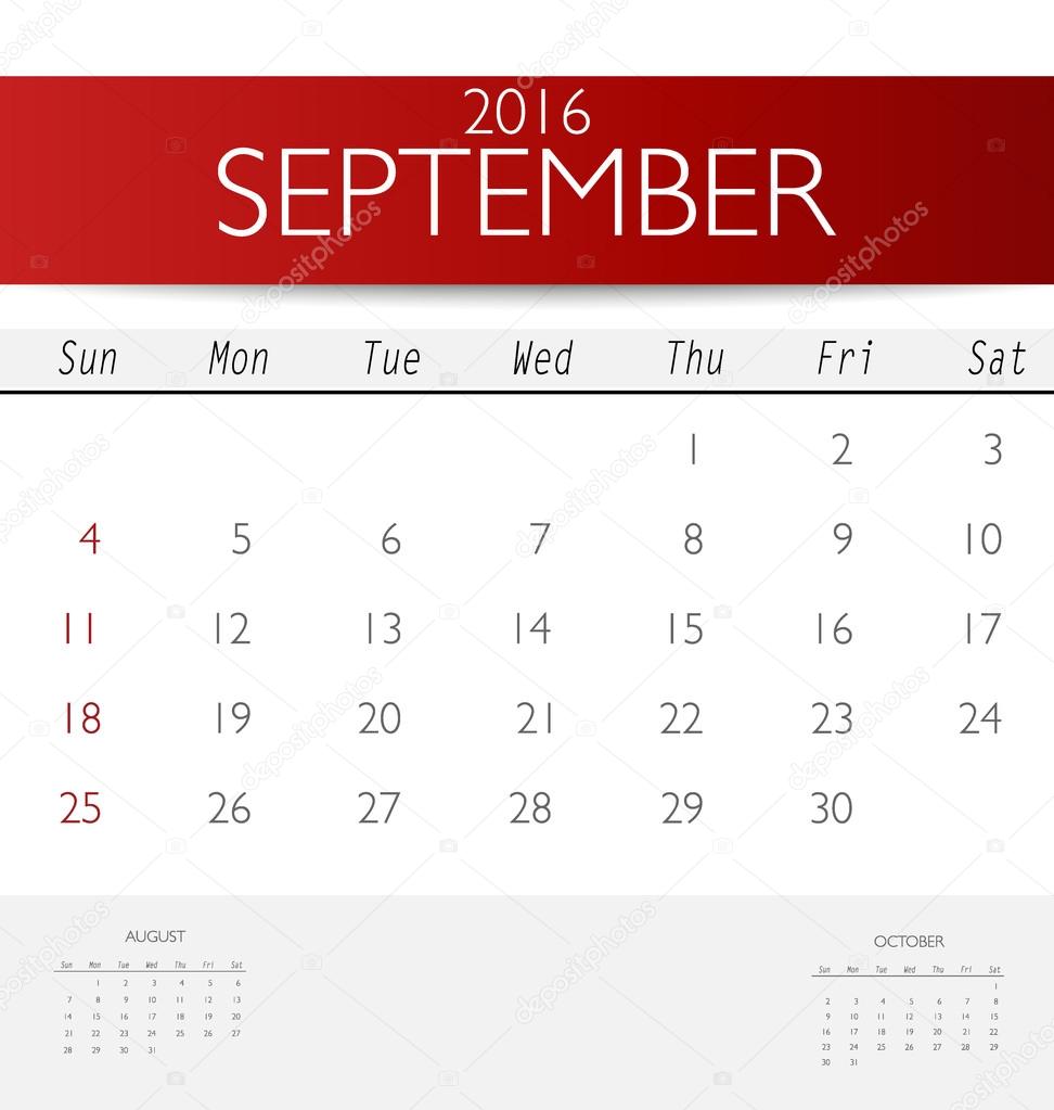 calendar template for September