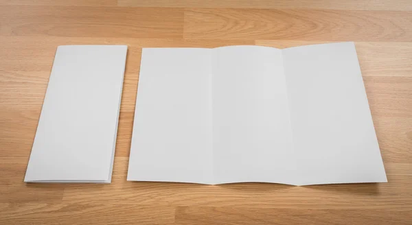 Trifold white template papers — Stock Photo, Image