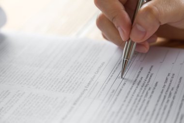 El ile başvuru formunda yazılı kalem