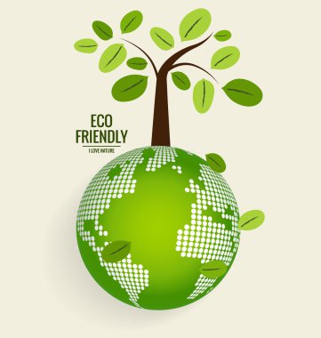 Yeşil Eco toprak ve ağaç