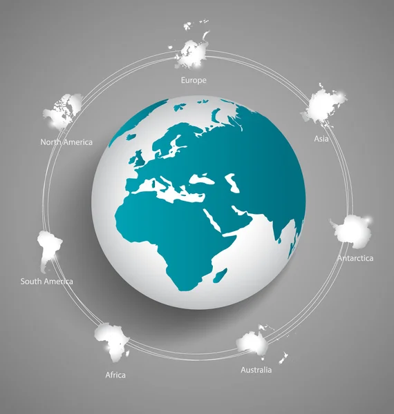 Globe i Mapa świata — Wektor stockowy