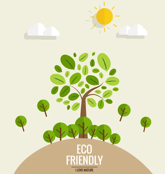 Árboles ecológicos Eco — Vector de stock