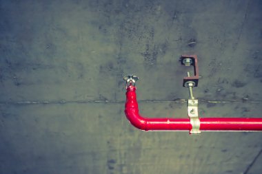 Fire sprinkler and red pipe clipart