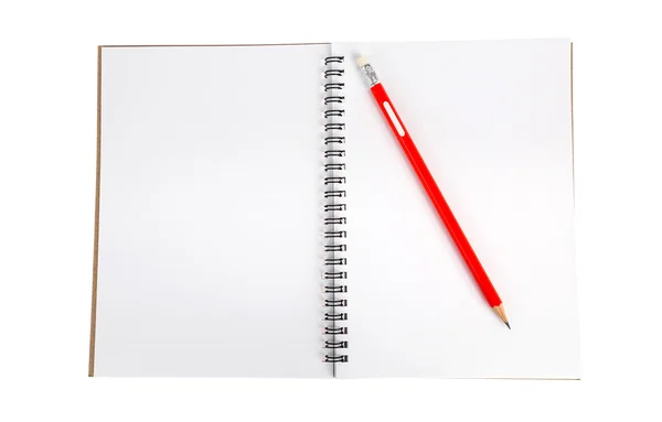 Lápis no caderno — Fotografia de Stock