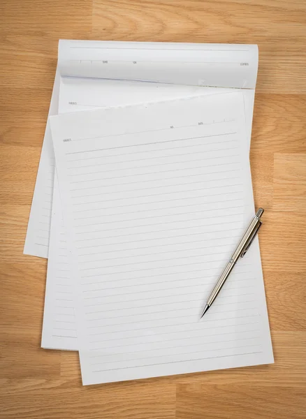 Papéis de caderno branco — Fotografia de Stock
