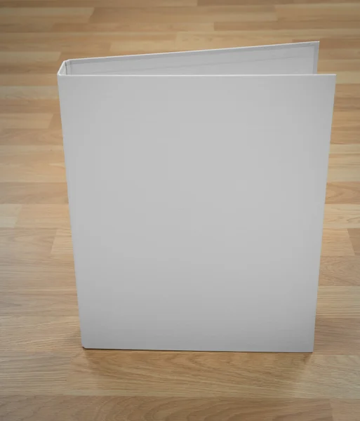 Folder putih pada kayu — Stok Foto