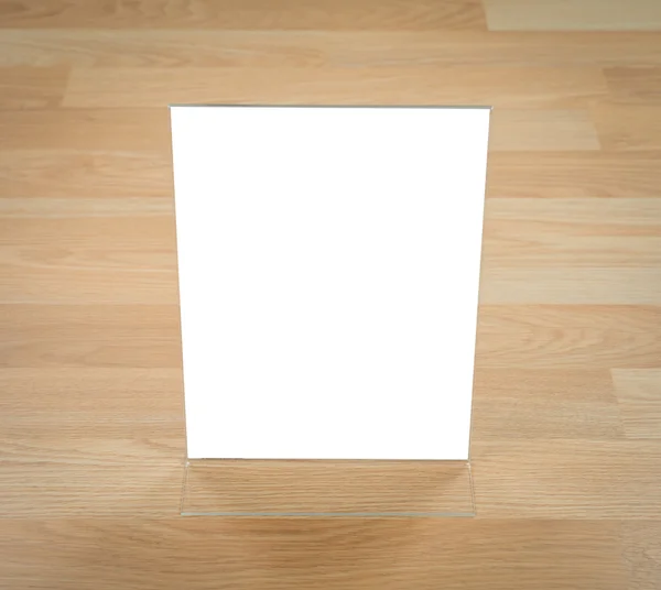 Transparent acrylic menu holder — Stock Photo, Image