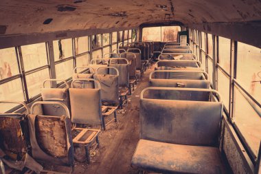 Old bus interior clipart