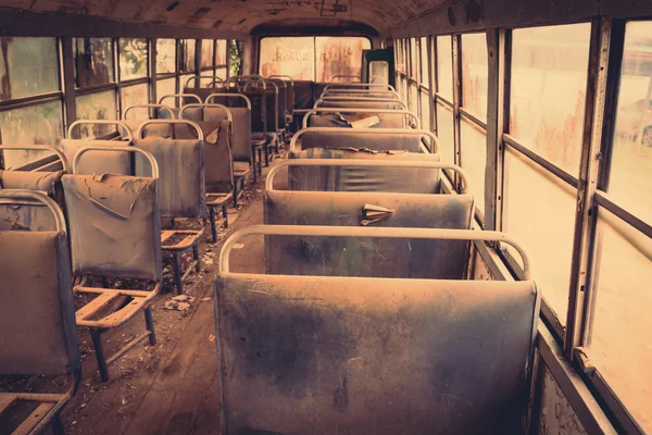 Vecchio interno del bus — Foto Stock