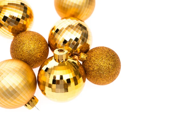 Gold christmas balls — Stock Photo, Image