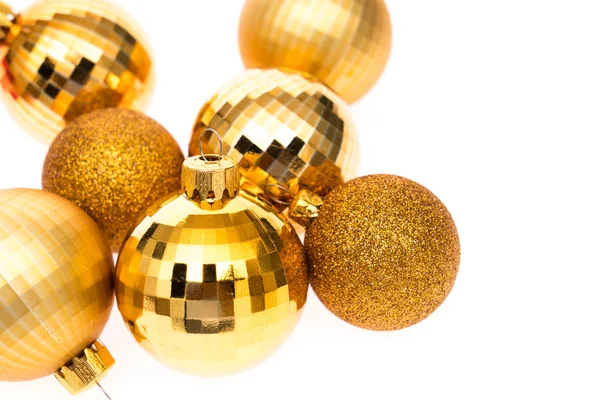 Gold christmas balls — Stock Photo, Image