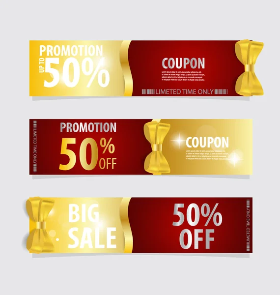 Cadeaux design coupons à vendre — Image vectorielle