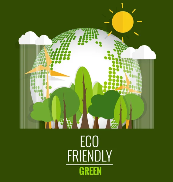 Ecology concept with eco earth — Stock Vector