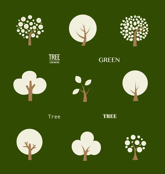 Concept écologique avec arbres — Image vectorielle