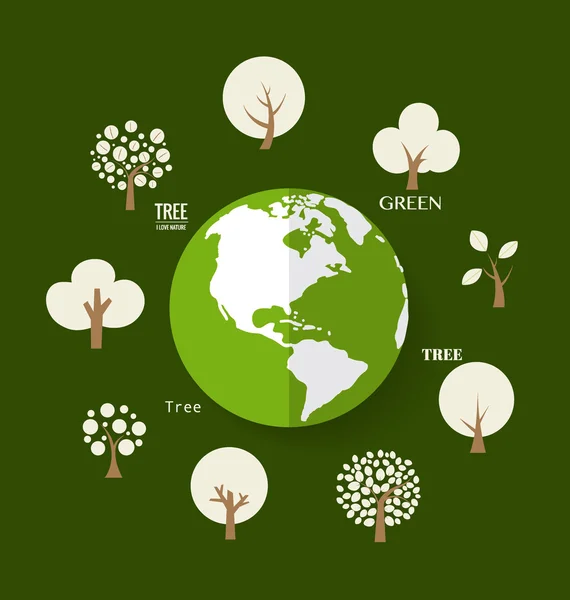 地球環境とエコロジー コンセプト — ストックベクタ