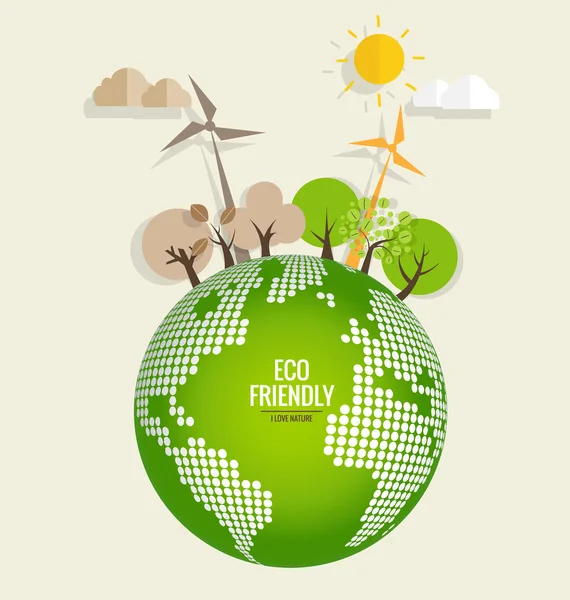 Ecologie concept met eco aarde — Stockvector