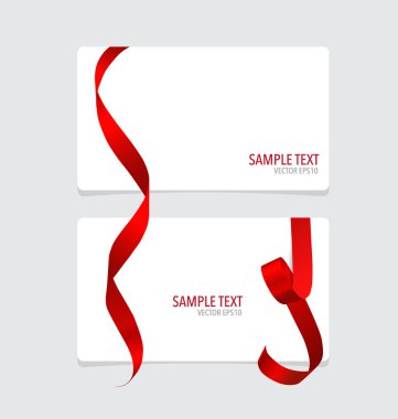 kırmızı kurdele ile kartları