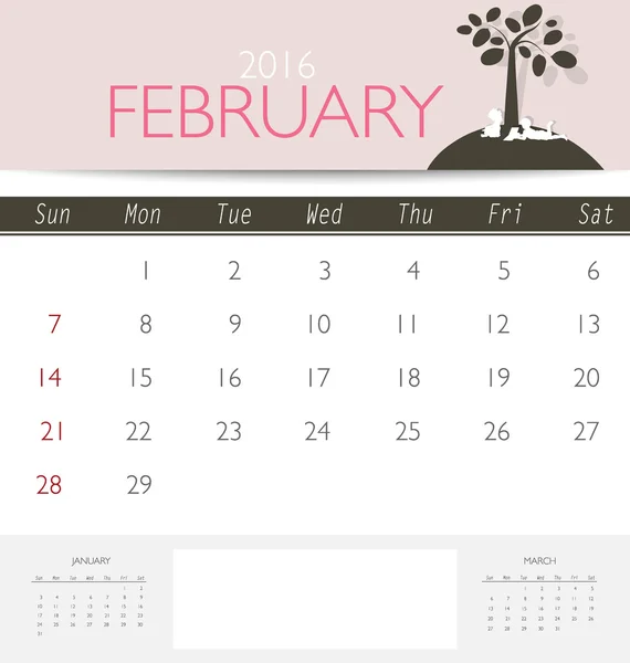 Шаблон календаря на месяц — стоковый вектор