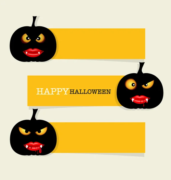 Design Halloween con zucche — Vettoriale Stock