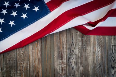 ahşap üzerine Amerikan bayrağı
