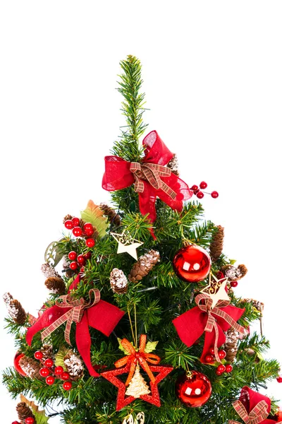 Vánoční stromek s červenými kuličkami — Stock fotografie