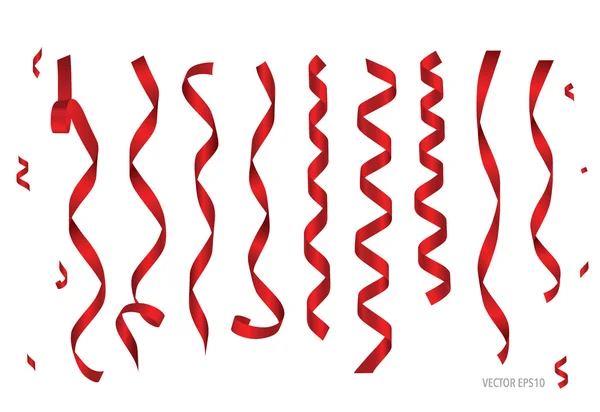 Design with red ribbons — Stock Vector