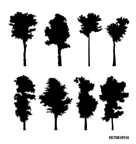 Set of trees silhouettes — Stock Vector