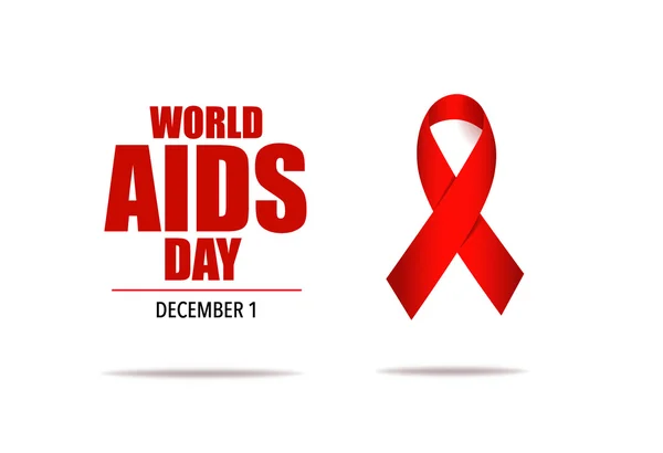 Sensibilisation au sida Ruban coeur rouge — Image vectorielle