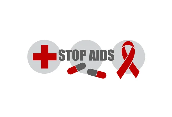 AIDS Awareness rood hart lint — Stockvector