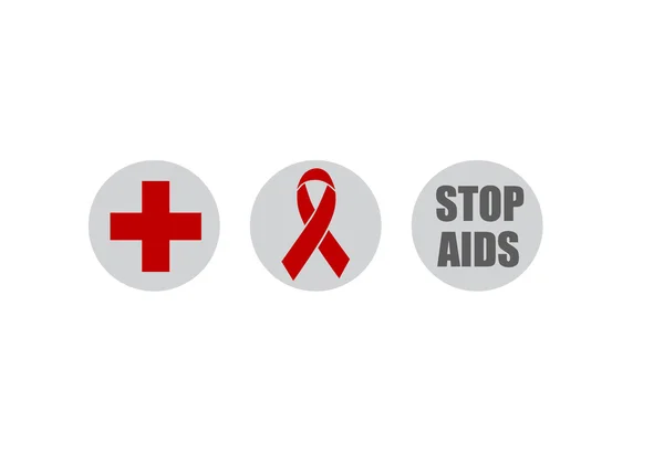 AIDS Awareness rood hart lint — Stockvector