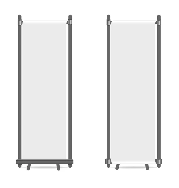 Blank roll up banners displays — Stock Vector