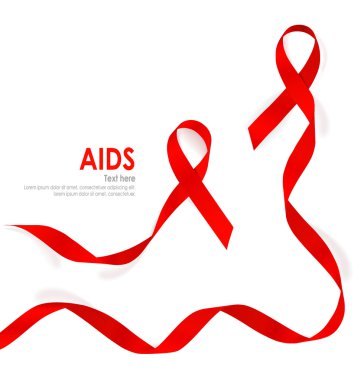 AIDS bilinçlendirme kırmızı kalp şeritler