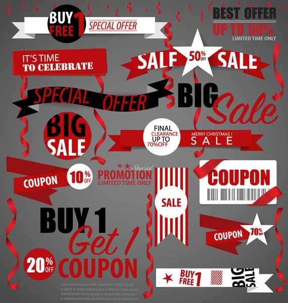 Prijzen verkoop coupons — Stockvector