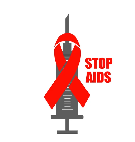 AIDS Awareness rood hart lint — Stockvector