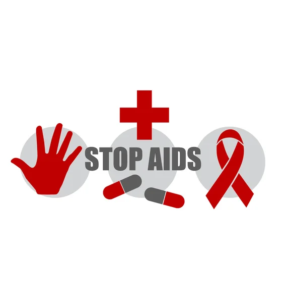 AIDS Awareness rood hart lint — Stockvector