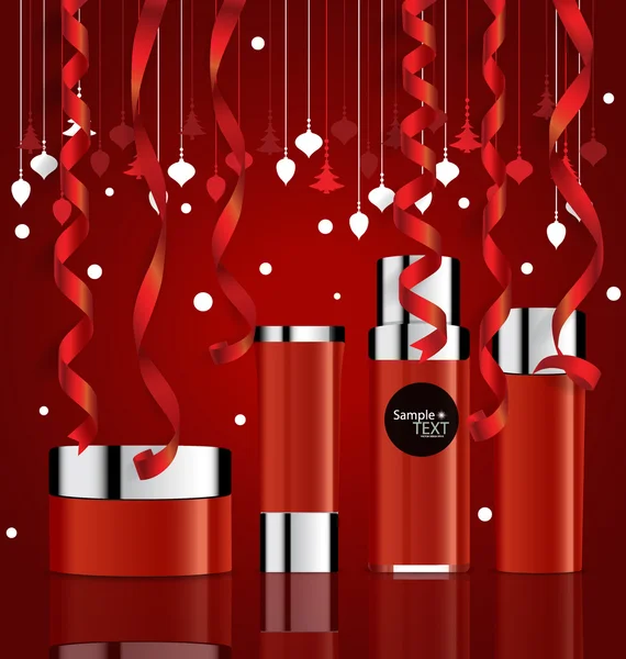 Kerstmis cosmetica verpakking, — Stockvector