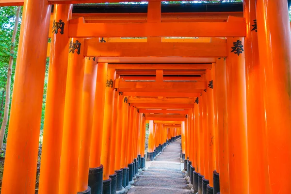 Portões de Torii no Templo do Santuário de Fushimi Inari — Fotografia de Stock