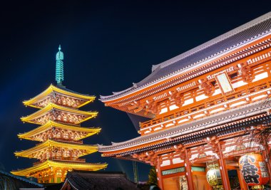 Japonya'da Asakusa Sensoji-ji Tapınağı
