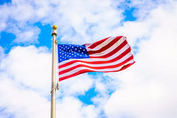 American flag on blue sky — Stock Photo, Image