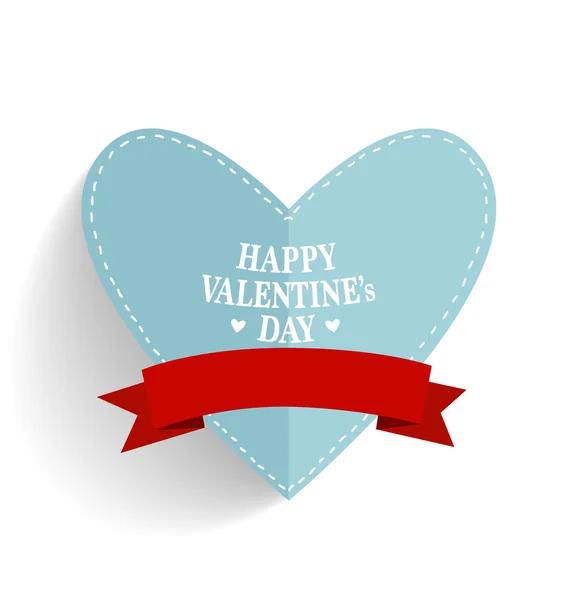 Sevgililer günü kartı kalp kağıt ile — Stok Vektör